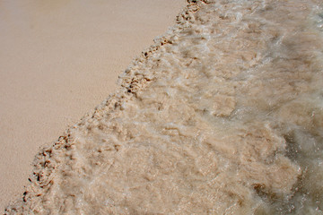 wave with ripples on the sand