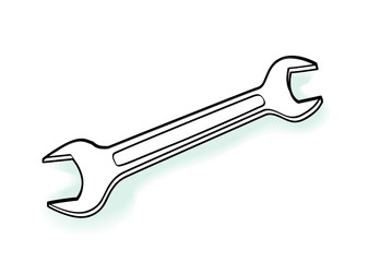 wrench tool symbol isolated on white background