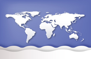 vector of world maps globe, paper cut art style