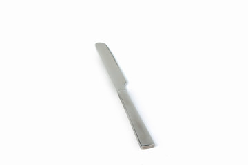 Silver cutlery knife isolated on white background
