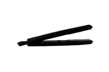 Hair straightener with ceramic plates isolated on white