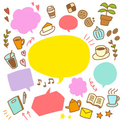 吹き出し　コーヒーブレイク　セット