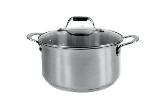 metal pan isolated on white background