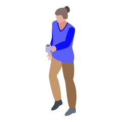 Caregiver tea mug icon. Isometric of caregiver tea mug vector icon for web design isolated on white background