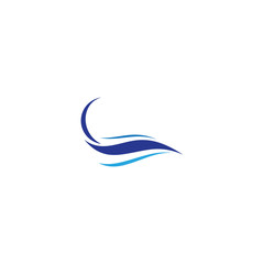 Fototapeta na wymiar Water wave logo icon illustration