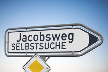 Wegweiser, Jacobsweg, Selbstsuche