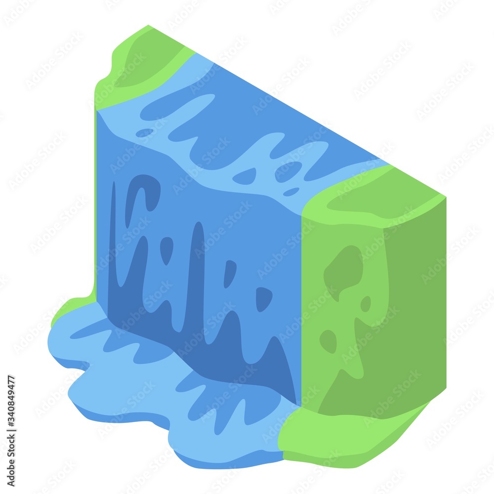 Poster island cascade icon. isometric of island cascade vector icon for web design isolated on white backgr