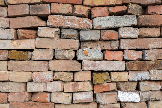 Close up shot of a brick wall texture