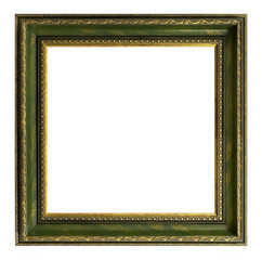 Wooden frame for paintings, mirrors or photo isolated on white background