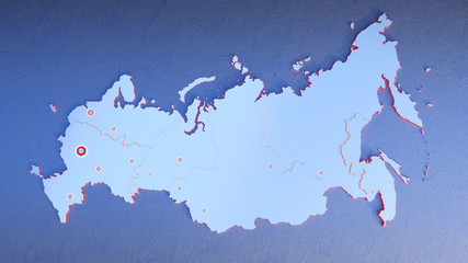 Russia map infographic top view