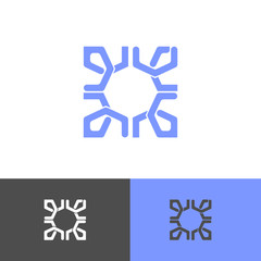 Square abstract icon design symbol on the white background