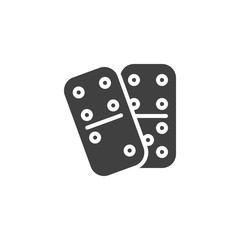 Domino dice vector icon. filled flat sign for mobile concept and web design. Dominoes game glyph icon. Symbol, logo illustration. Vector graphics