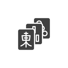 Mahjong tiles vector icon. filled flat sign for mobile concept and web design. Mahjong game majiang glyph icon. Symbol, logo illustration. Vector graphics