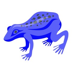 Blue exotic frog icon. Isometric of blue exotic frog vector icon for web design isolated on white background