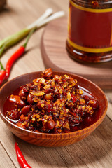 Creative drawing of the retro style of chili sauce