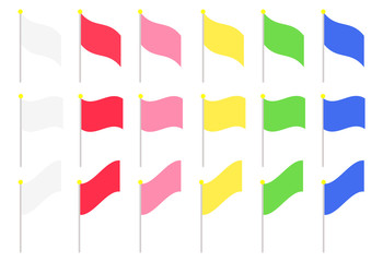 カラフルな旗のセット　四角形 - obrazy, fototapety, plakaty