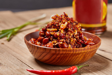 Creative drawing of the retro style of chili sauce