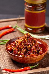 Creative drawing of the retro style of chili sauce