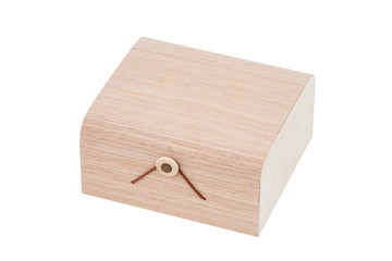 Isolated wood box with locker on white background