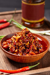 Creative drawing of the retro style of chili sauce