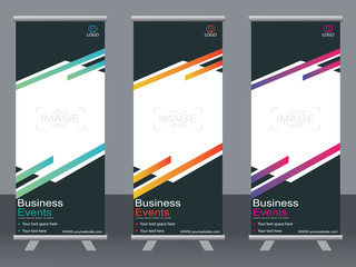 Business banner roll up set,standee banner template,Modern banner.