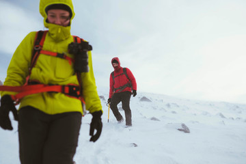 Fototapeta na wymiar Trekking in winter