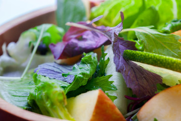 Vegetarian favorite, continental breakfast lettuce salad with diverse vegetables