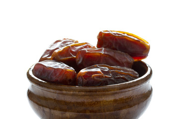 Dried date fruit in the plate