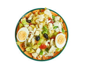 Portuguese salad with cod, potatoes.