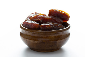 Dried date fruit in the plate