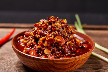 Creative drawing of the retro style of chili sauce