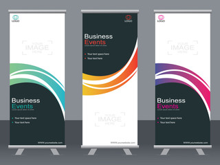 Business banner roll up set,standee banner template,Modern banner.
