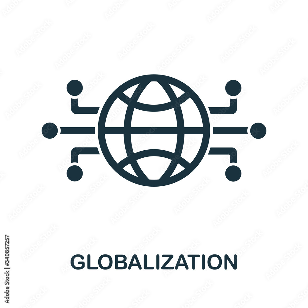 Poster globalization icon from digitalization collection. simple line globalization icon for templates, web