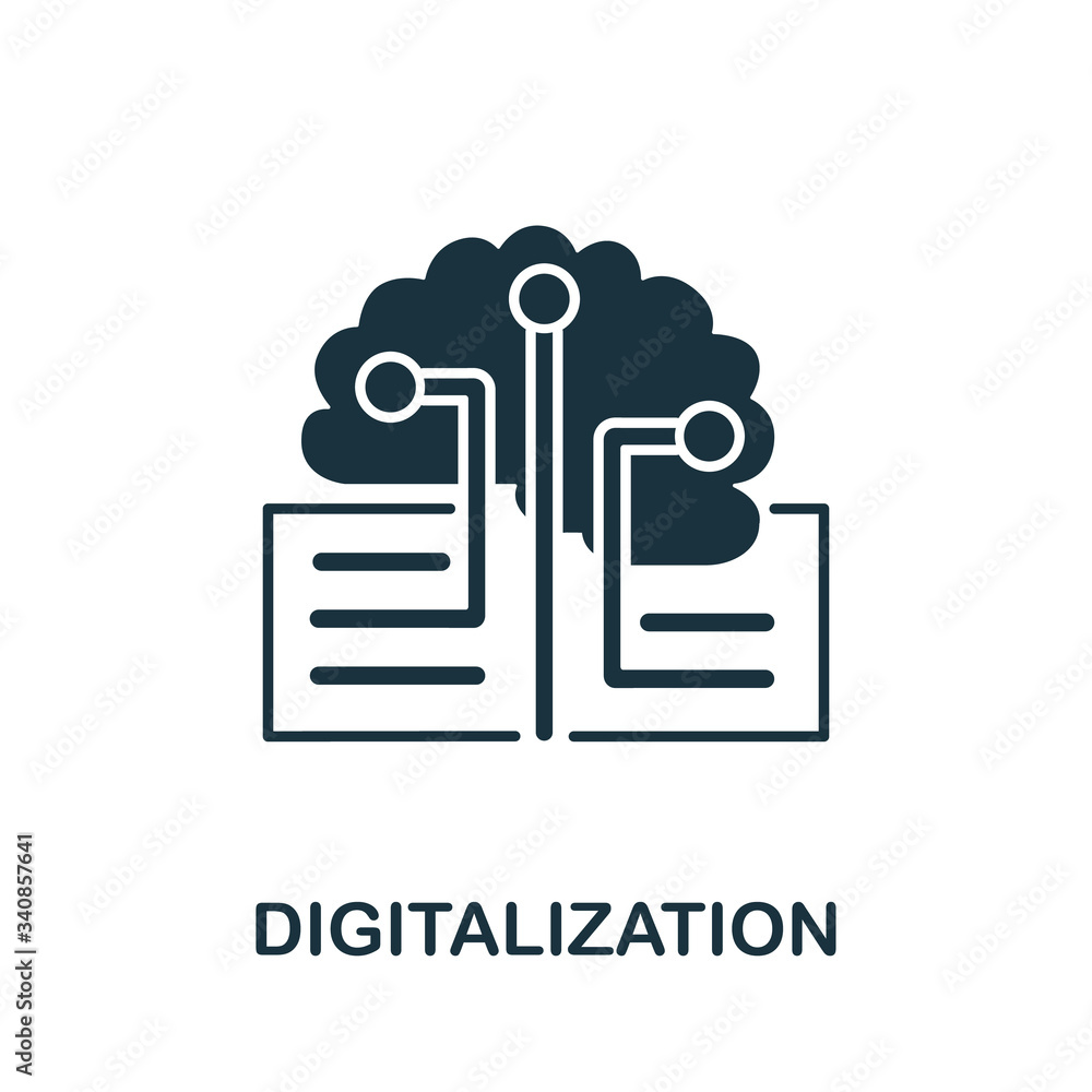 Poster digitalization icon. simple line element digitalization symbol for templates, web design and infogra