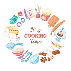 Cartoon baking vector banner