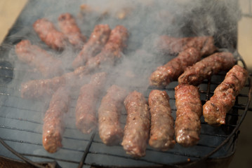 Kebab grill isolated. barbecue meat grilling
