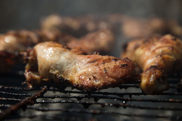 chicken meat on barbecue