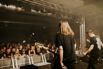 Band playing a live show