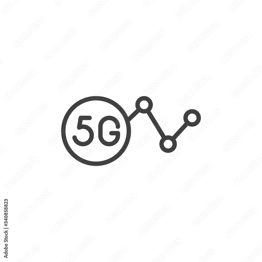 Poster 5g network technology line icon. linear style sign for mobile concept and web design. 5g wireless in