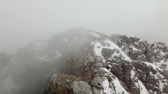 italian mountain Grignetta in the north of italy, aerial landscape view