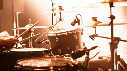 Obraz na płótnie Canvas Drummer in a rock concert
