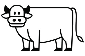 funny cow cartoon vector icon