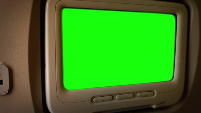 Monitor Green Screen On Passenger Seat Of an Airplane. You can replace green screen with the footage or picture you want. You can do it with “Keying” effect in After Effects.