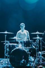 Fototapeta na wymiar Drummer in a rock concert