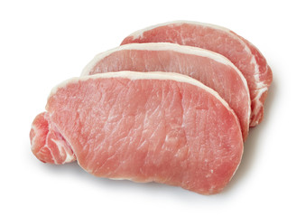 slices of raw pork meat