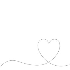 Fototapeta premium Love heart image line draw. Vector illustration