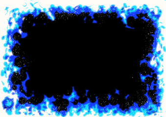 アニメ風 燃え盛る青い炎のフレーム（ベクター有り）