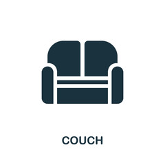 Couch icon. Simple illustration from furniture collection. Creative Couch icon for web design, templates, infographics and more