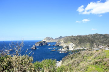 南伊豆町　ユウスゲ公園から見たあいあい岬