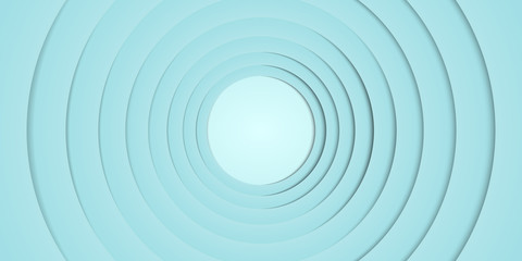 Light blue circle paper layer art background. Circle paper cut vector illustration.